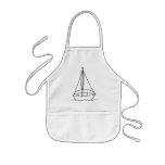 Outline art drawing, sailboat coloring aprons