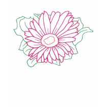 Outline art - fuchsia flower shirt