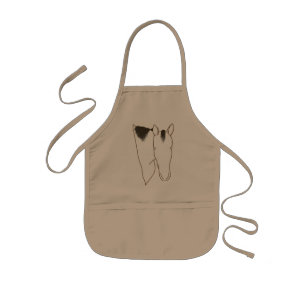 Outline Art - Horse Head color in apron apron