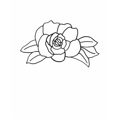 rose flower drawing. Outline art - Rose Flower