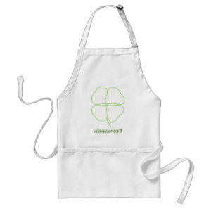 Outline art - Shamrock color in aprons apron
