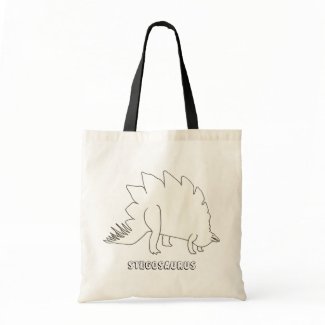 Outline Art - Stegosaurus, canvas bags bag