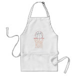 Outline Drawing Basketball and Net, sports aprons