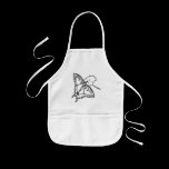 Outline drawing butterfly & flower coloring aprons