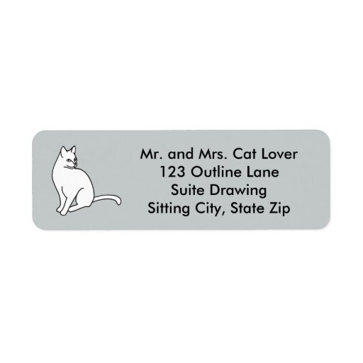 Outline Drawing Cat Sitting Address Labels Zazzle