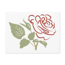 Outline of a Red Rose postcards by White_Wedding Outline of a Red Rose postcards