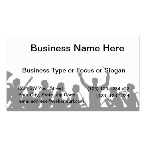 Outline of conductor and band black on white business cards (front side)