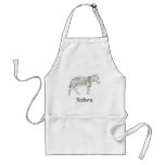 Outline Zebra drawing apron, customized