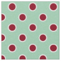 Textured Maroon Polka Dots on Mint Green