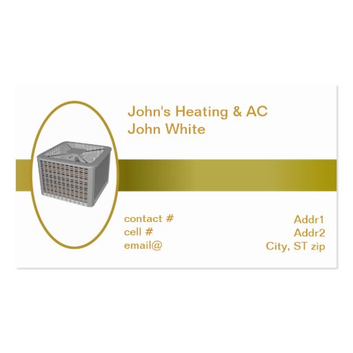 outside heat pump business card template (front side)