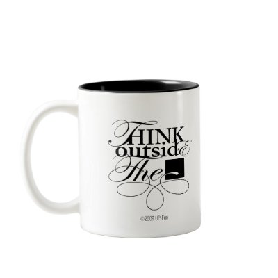 Outside the Box Black Logo Mugs by upfun_etcetera