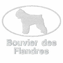 Oval Bouvier des Flandres Embroidered Shirt (Tee) embroidered shirts by MenagerieMayhem Oval Bouvier des Flandres Embroidered Shirt (Tee) embroidered shirts