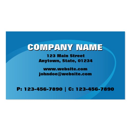 Oval Business Card/ Blue (back side)