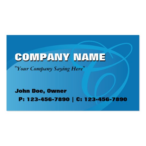Oval Business Card/ Blue (front side)