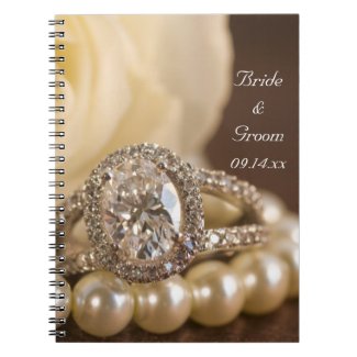 Oval Diamond Ring Spiral Notebook