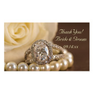 Oval Diamond Ring Wedding Favor Tags Business Card Templates