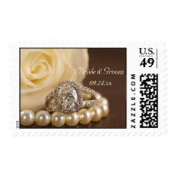 Oval Diamond Ring Wedding Postage Stamp
