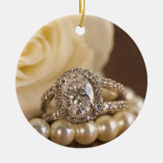 Oval Diamond Ring Wedding Ring Round Ornament