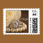Oval Diamond Ring Wedding RSVP Postage Stamp