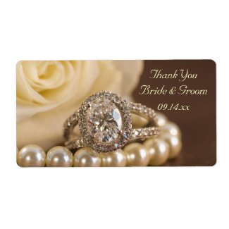 Oval Diamond Ring Wedding Thank You Labels label