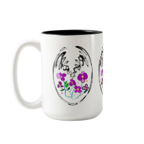 Oval Framed Flowers mugs by Perlyyyy Oval Framed Flowers mugs