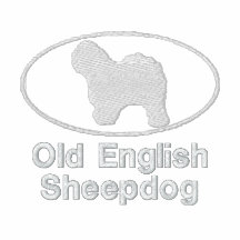 Oval Old English Sheepdog Embroidered Shirt (Dark)