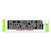 OVAL ORWELL UNIVERSAL DECEIT BUMPER STICKER