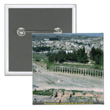 Oval piazza, ancient Decapolis city Jarash, Jordan Pinback Buttons