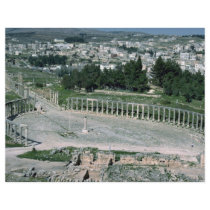 Oval piazza, ancient Decapolis city Jarash, Jordan Full Color Flyer