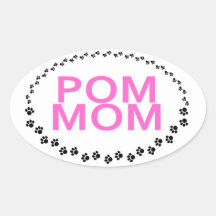 Oval Pom Mom Sticker