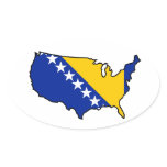 Oval Sticker: Bosnian in USA stickers