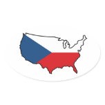 Oval Sticker: Czech in USA stickers