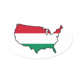 Oval Sticker: Hungarian in USA stickers