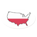 Oval Sticker: Polish in USA stickers