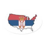 Oval Sticker: Serbian in USA stickers