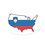 Oval Sticker: Slovenian in USA stickers