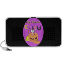 Óvalo de Halloween del gatito PC Altavoces