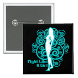 Ovarian Cancer Abstract Fight Like a Girl buttons