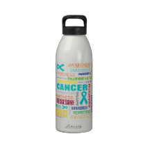 Ovarian Cancer Awareness Collage Water Bottles