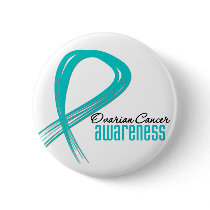 Ovarian Cancer Awareness Grunge Ribbon Pinback Button