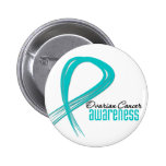 Ovarian Cancer Awareness Grunge Ribbon buttons