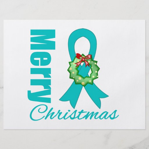 Ovarian Cancer Awareness Merry Christmas Ribbon Flyers
