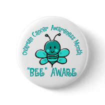 Ovarian Cancer Awareness Month Bee 1.2 buttons by awarenessgifts Ovarian Cancer Awareness Month Bee 1.2 buttons