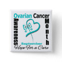 Ovarian Cancer Awareness Month Butterfly Heart button