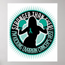 Ovarian Cancer Boxing Girl Print