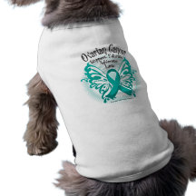 Ovarian Cancer Butterfly 3 Doggie Shirt