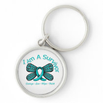 Ovarian Cancer Butterfly I Am A Survivor Key Chain