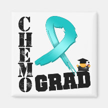 Ovarian Cancer Chemo Grad Fridge Magnet