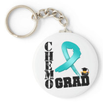 Ovarian Cancer Chemo Grad Keychain