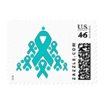Ovarian  Cancer Christmas Ribbon Tree Stamp